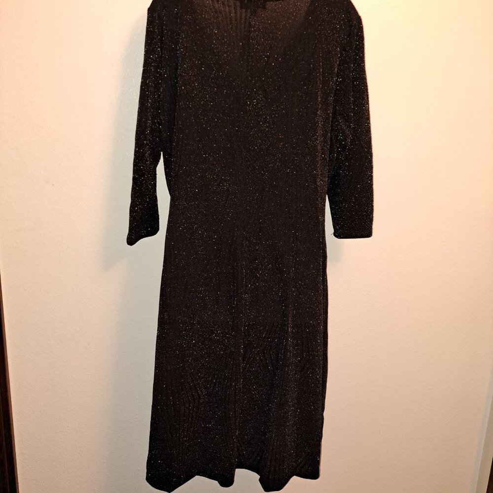 NWT Trixxi Clothing Company Metallic Silver&Black Glitter 3/4 Sleeve Dress 3X - Picture 6 of 9
